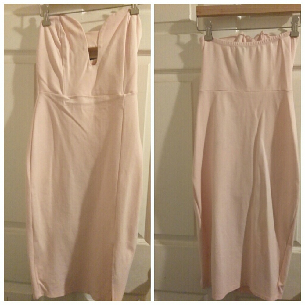 Pink strapless dress